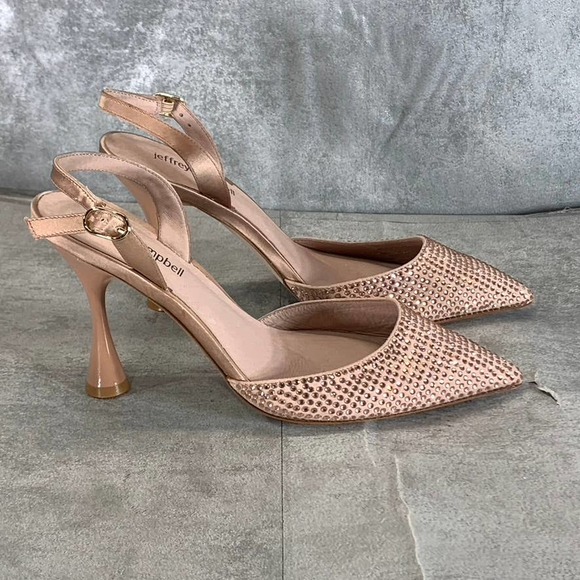 Jeffrey Campbell Shoes - Jeffrey Campbell Women's Blush Zivote Rhinestone Pointed-Toe Slingback Pumps SZ7